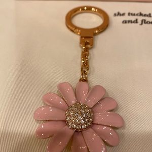 Kate spade enamel pink daisy key fob